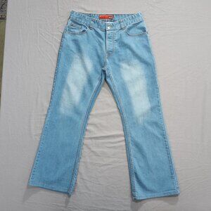 Diesel Jeans Womens Size 32 Bootcut Light Blue Button Fly Faded Distressed Boho